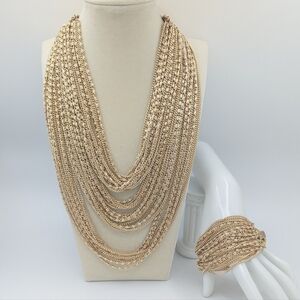 Vintage ART Statement Multi Chain Two Piece Set